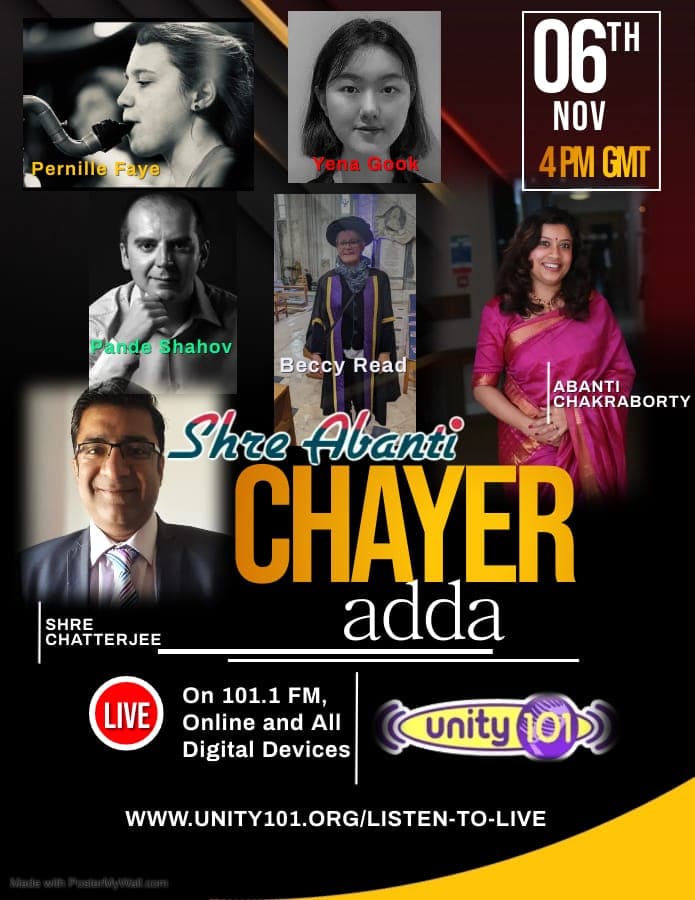 Chayer Adda. A music, about everything Bengali in Bengali. First Sunday of every month 4pm to 6pm 